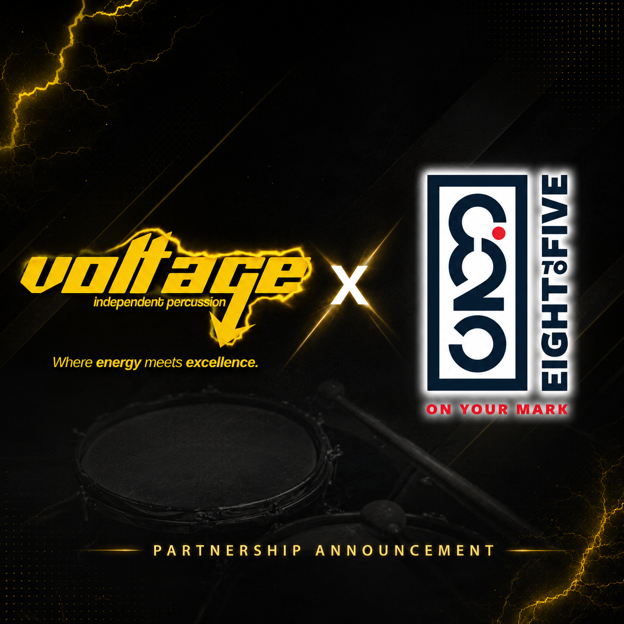 Voltage Independent Percussion × Eight to Five partnership announcement